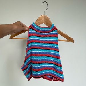 Cropped knit, stripped tank top